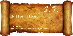 Suller Tibor névjegykártya